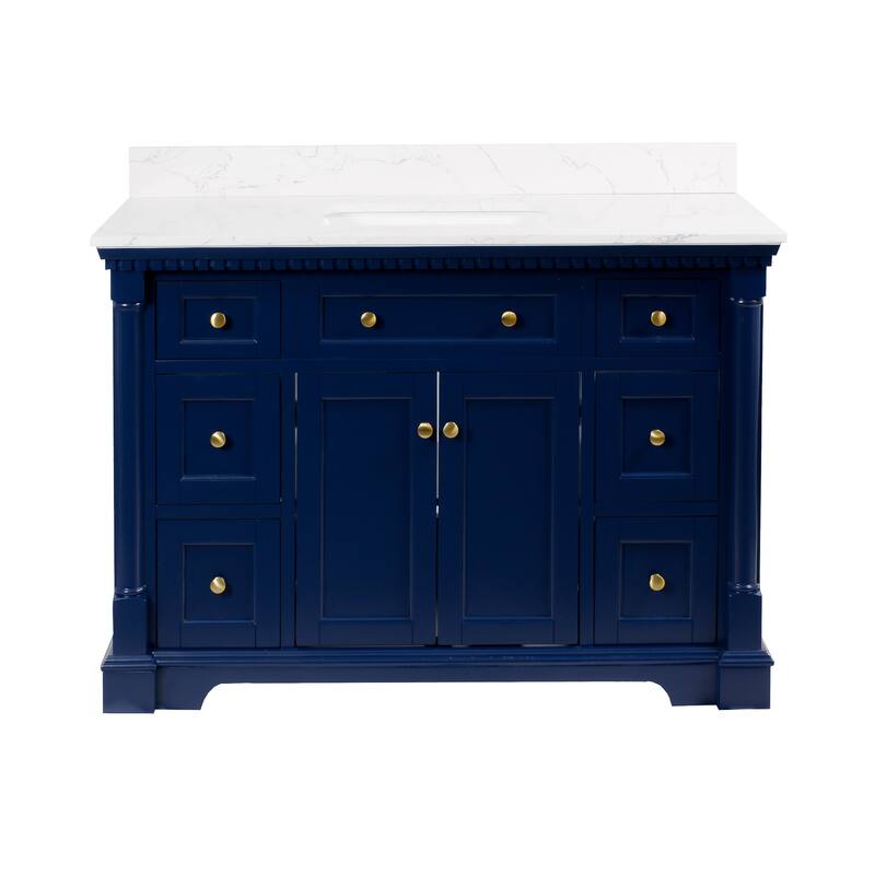 KitchenBathCollection Sydney 48" Bathroom Vanity with Engineered Marble Top
