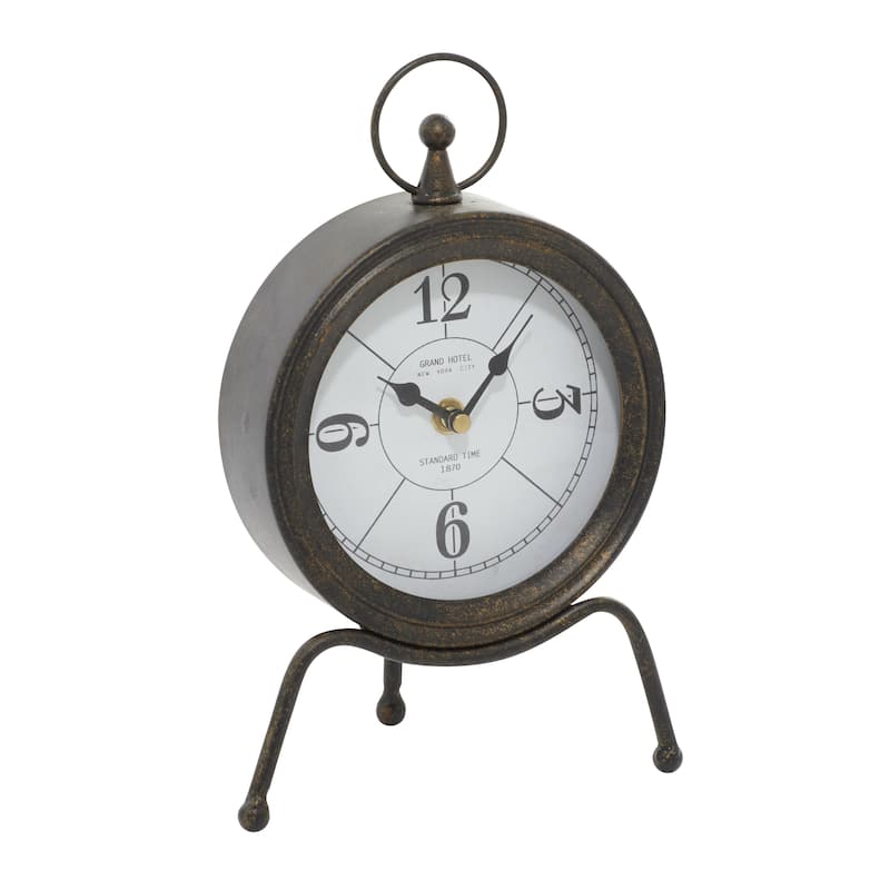 Metal Standing Stopwatch Clock - Brown - Roche River Decor - Brown