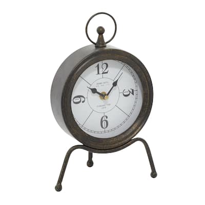 Metal Standing Stopwatch Clock - Brown - Roche River Decor