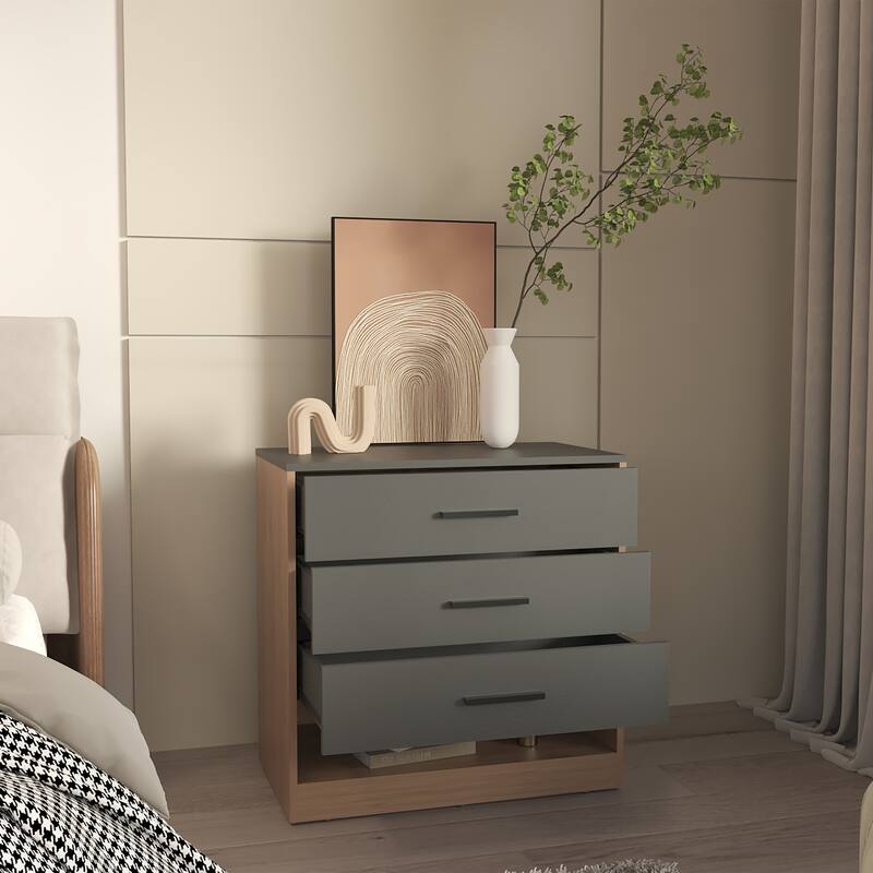 Modern Finish Dresser, 3 Drawers, 1 Shelf with durable materials,FSC Certified CPSIA Compliant