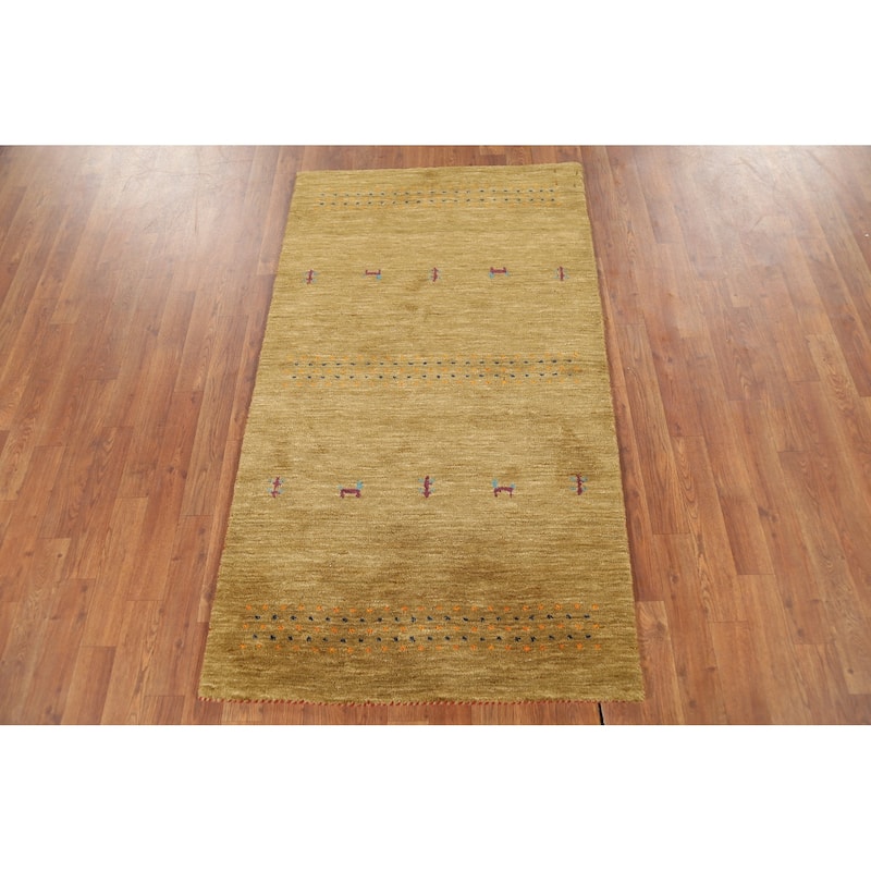 Little Animals Gabbeh Indian Accent Rug Hand-Knotted Wool Carpet - 2'11"x 5'3"