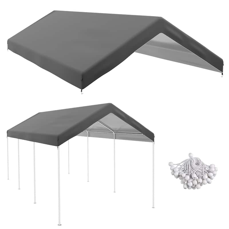 Outsunny 10' x 20' Carport Replacement Top Canopy Cover, Waterproof and UV Protected Garage Car Port Cover