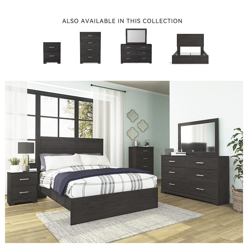 Belachime Black Panel Bed