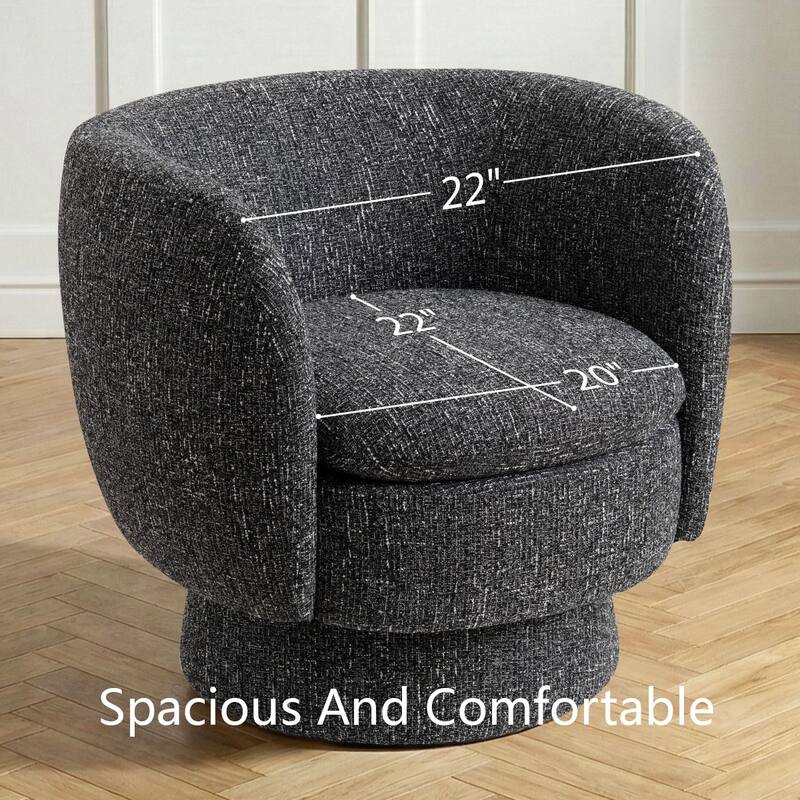 Upholstered 360 Swivel Barrel Accent Armchair(Set of 2)