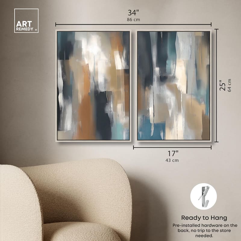 Vertical Rush Canvas Set of 2 by Art Remedy