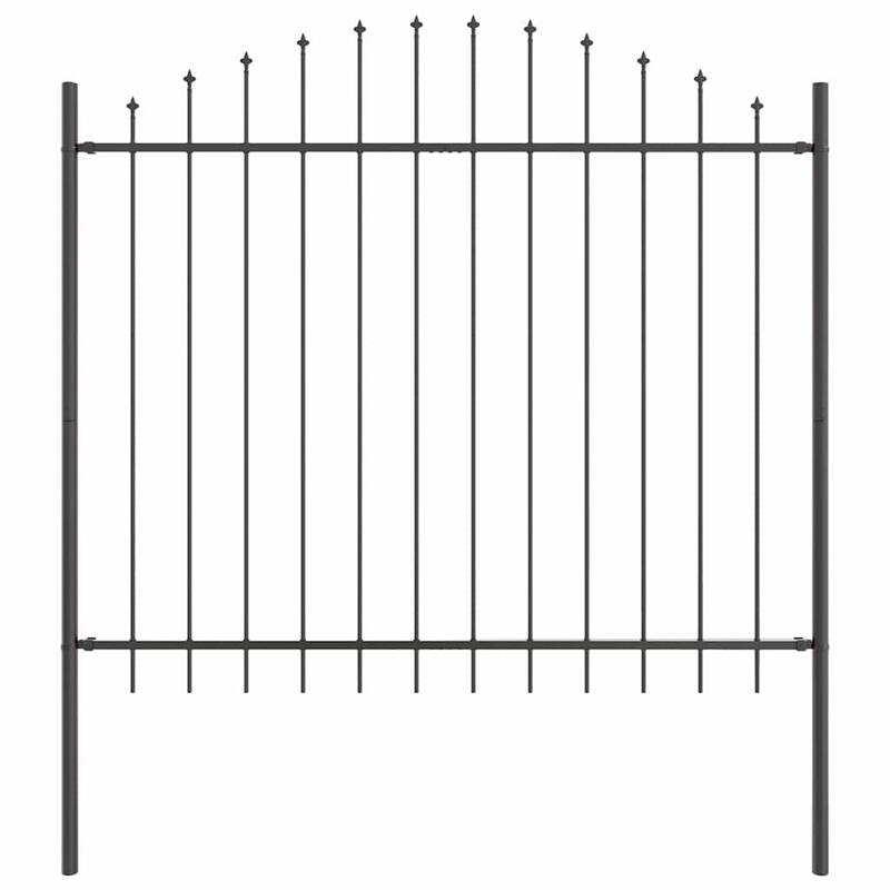 vidaXL Garden Fence Grey Powder-Coated Steel