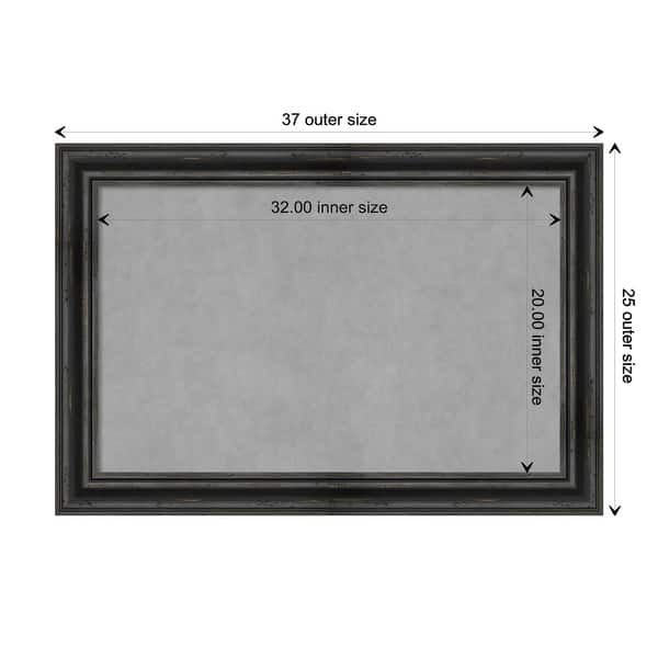 dimension image slide 10 of 17, Amanti Art Rustic Pine Black Framed Magnetic Board