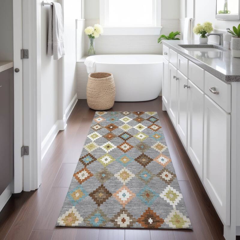 Machine Washable Indoor/ Outdoor Global Ahmet Chantille Rug