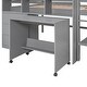 preview thumbnail 10 of 13, Gray Full Pine Low Loft Bed with Desk and Drawers