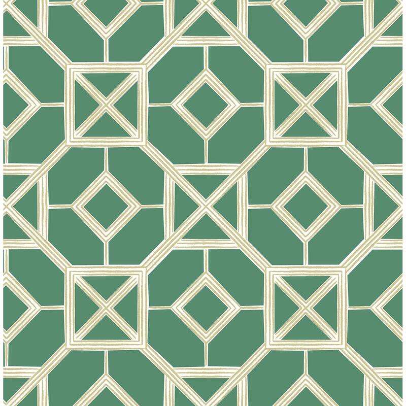 A-Street Prints Livia Green Trellis Wallpaper