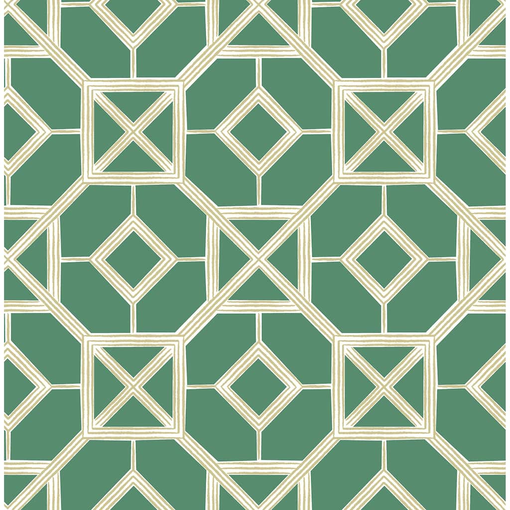 A-Street Prints Livia Green Trellis Wallpaper