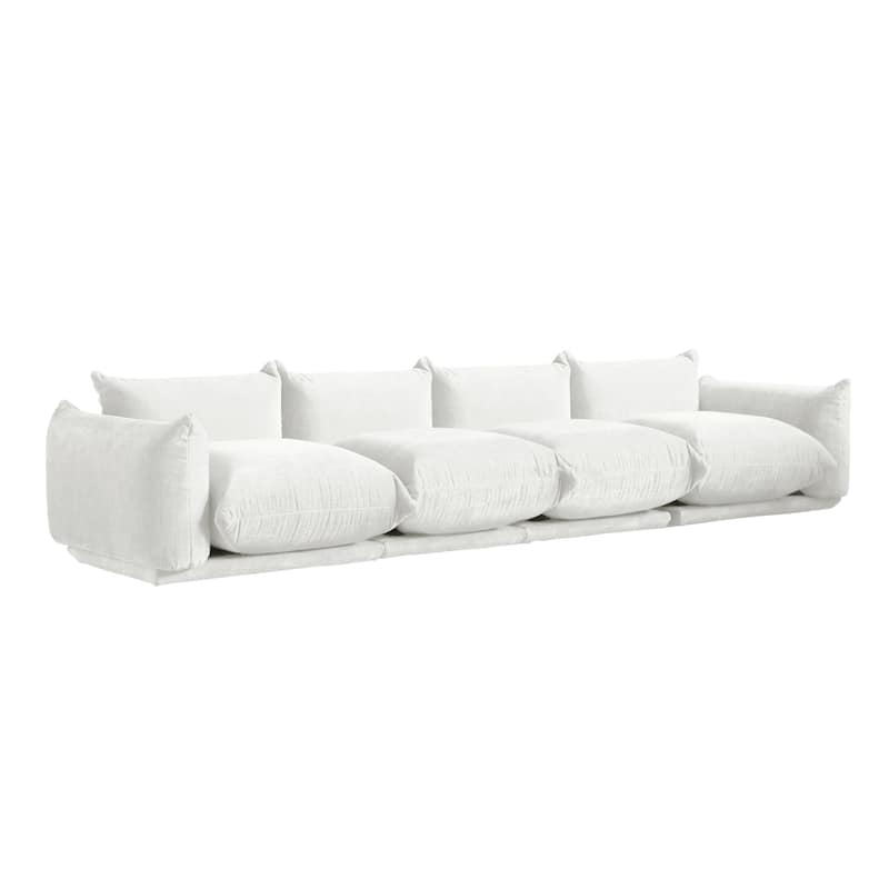 130" U-Shaped Sectional Sofa, Minimalist Chenille Modular 6-Seat Couch Sectionals with Reversible Chaise Ottoman