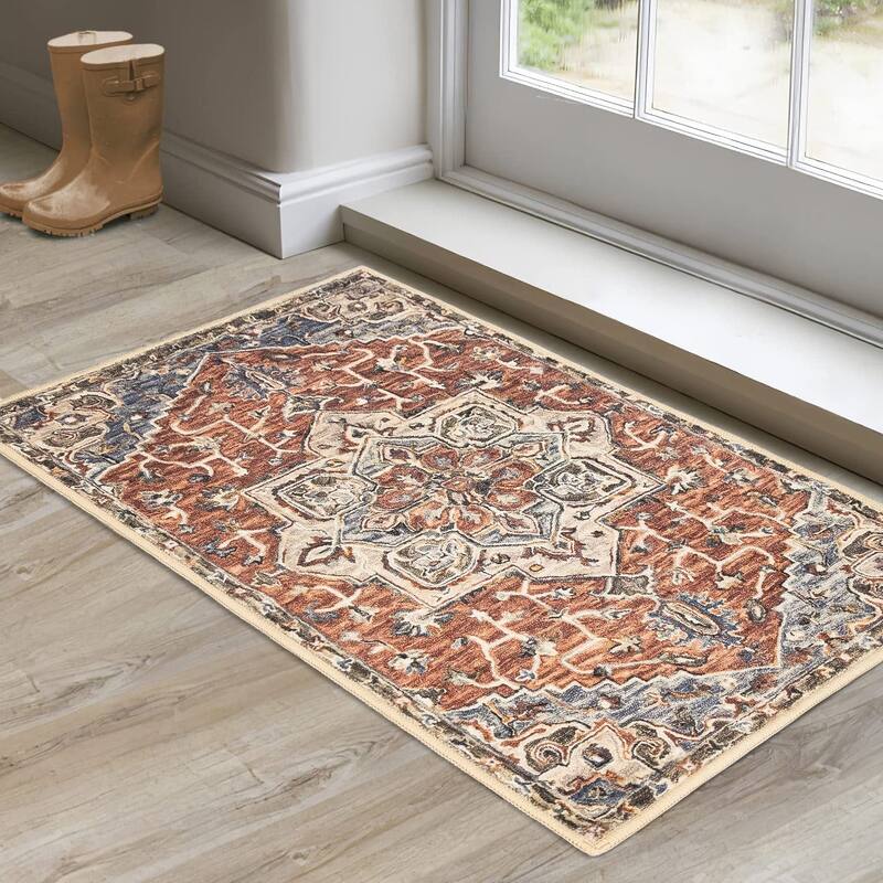 Machine Washable Rugs 2x3 Rug NonSlip 2' x 3' Oval On Sale Bed
