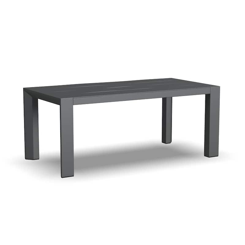 Grayton Gray Aluminum Outdoor Aluminum Loveseat with Lounge Chairs and Coffee Table - 61" x 26" x 29"