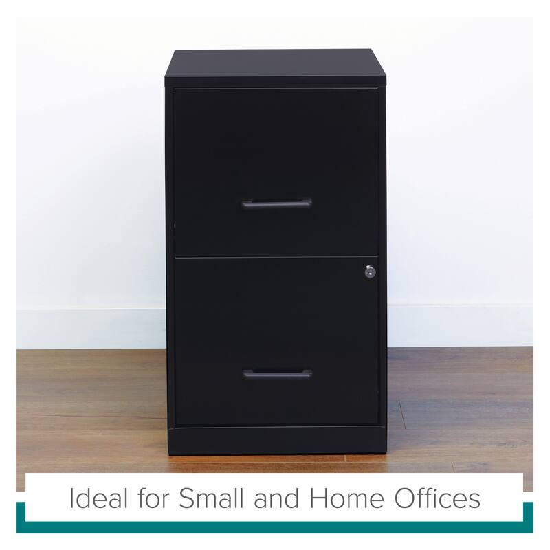 Space Solutions Black 2-drawer Metal File Cabinet