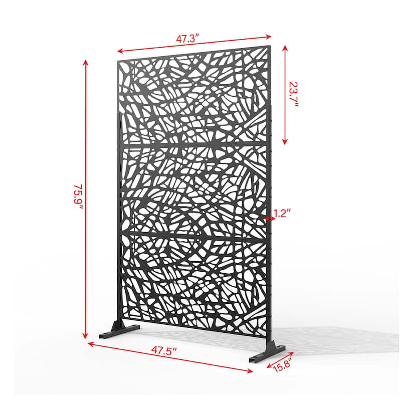 Outdoor Privacy Screen with Stand for Patio Garden Metal Fence
