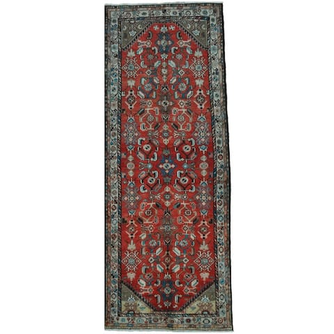 Handmade Hamadan Wool Runner (Iran) - 3'5 x 9'1