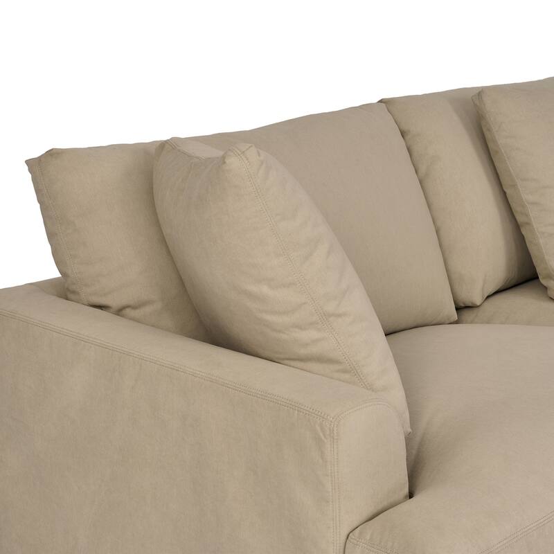 Ciara Modern Upholstered L-Shaped 3 Piece Modular Sectional Sofa Couch with Slipcover