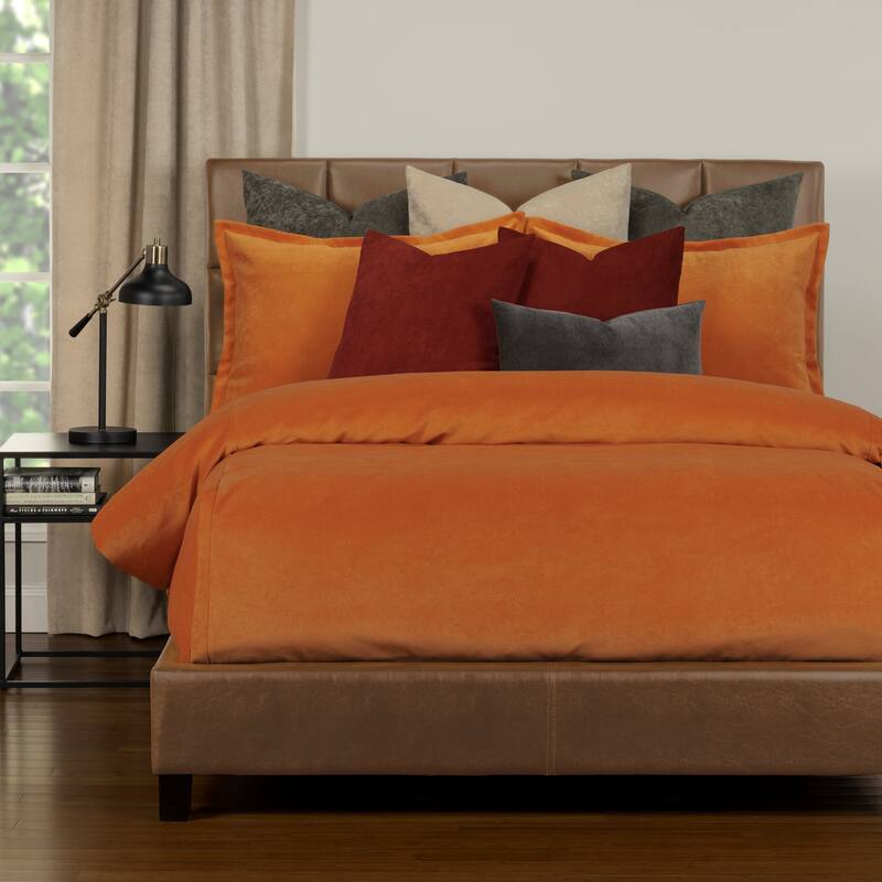Mixology Padma 9 Piece Bed Cap Comforter Set with Sewn Corners - Orange - Full
