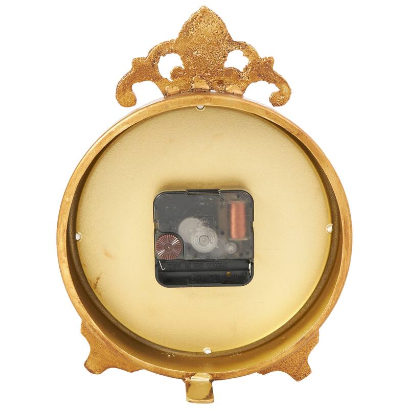 Gold Metal Antique Style Scroll Decorative Clock