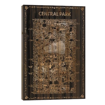 Glam New York Collection-Central Park Print On Wood by Rafael Esquer - Multi-Color
