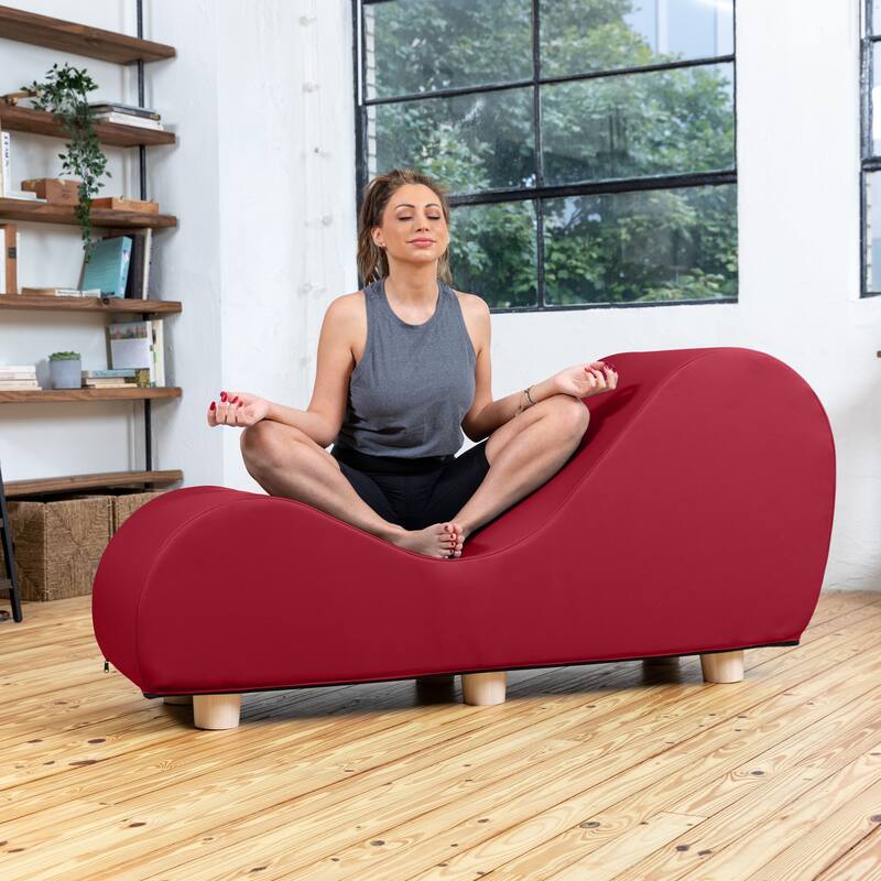 Avana Yoga Chaise Lounge w/ Maple Wood Feet