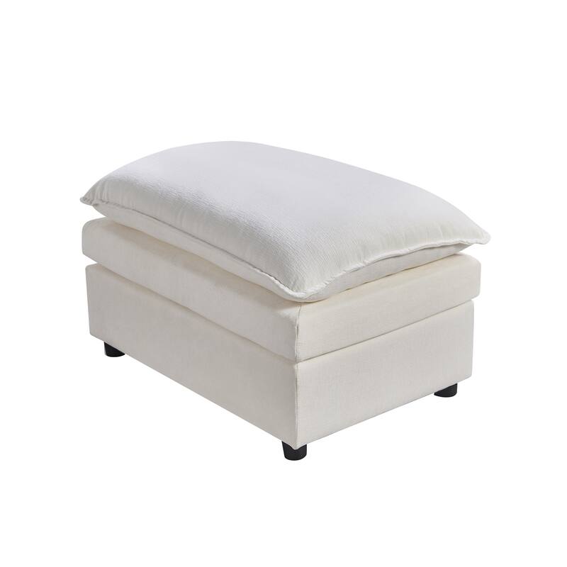 108.66" L-Shaped 4-Seat Sectional Sofa with Convertible Chaise and Ottoman, Spacious Cloud Couch Design