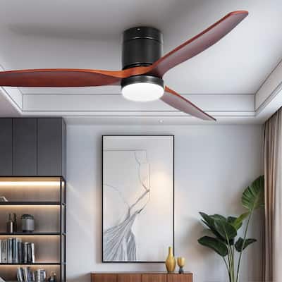 Moasis 52 Inch LED Ceiling Fan with Light and Remote - 3 Wood Fan Blade