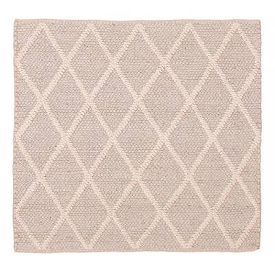 ECARPETGALLERY Braid weave Sienna Grey Wool Rug - 4'1 x 3'10