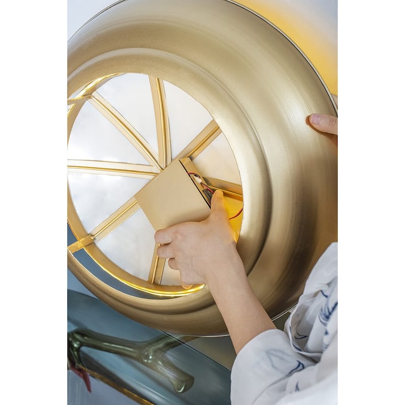 LED Lighted Wall Mirror - Decorative Accent - Gold