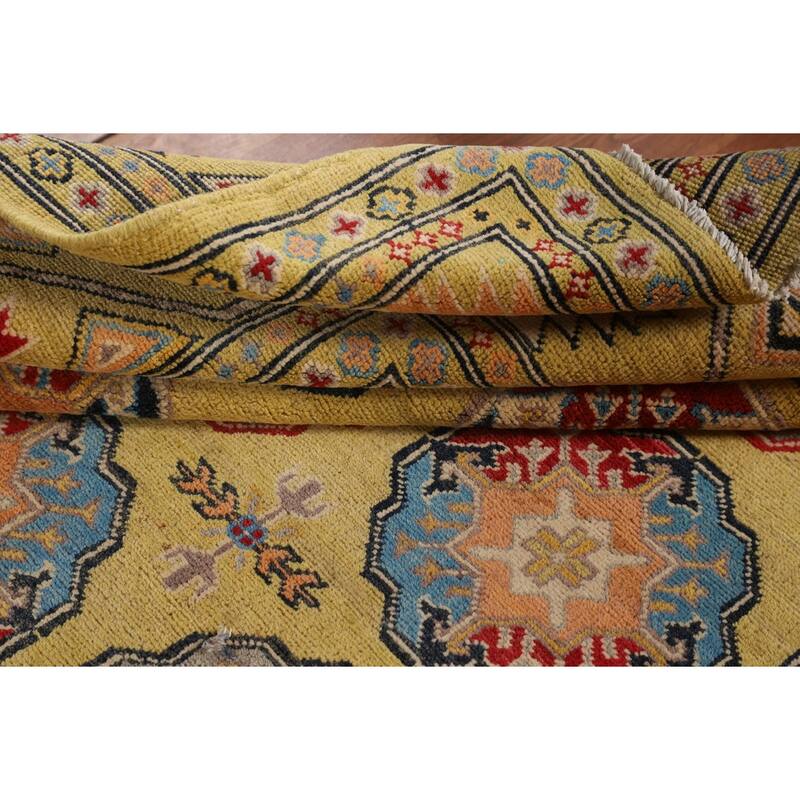 Geometric Kazak Oriental Area Rug Bedroom Handmade Wool Carpet - 5'9" x 8'0"
