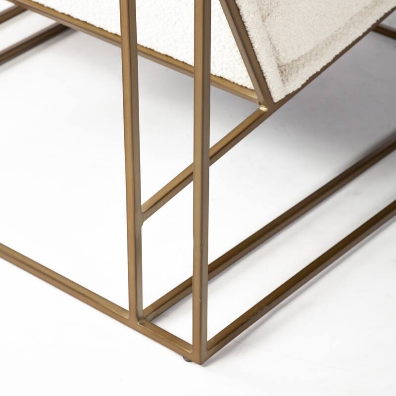 Watson Leather or Fabric Wrap Gold Metal Frame Accent Chair