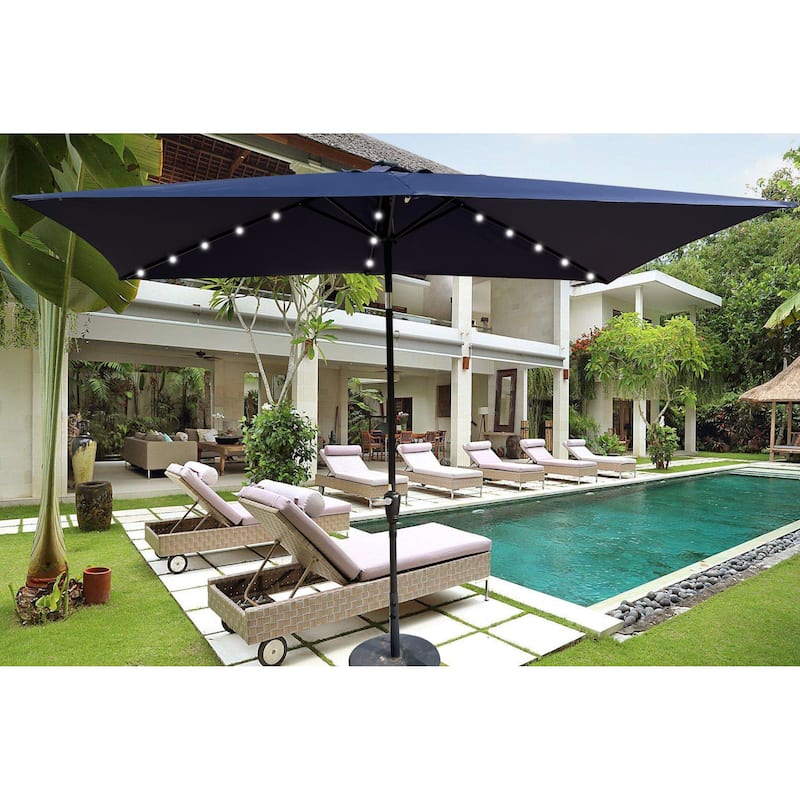 10 x 6.5t Rectangular Patio Solar LED Lighted - Navy Blue