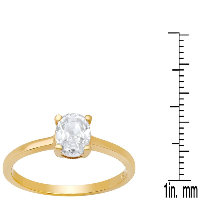 Roberto Martinez Sterling Silver 1 ctw Oval Cubic Zirconia Engagement Ring