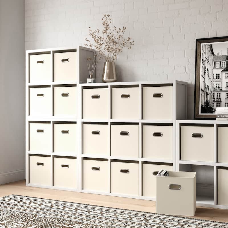 John Louis Home Solid Wood 4 Cube Storage Organizer White