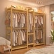 preview thumbnail 27 of 65, Bamboo Closet System Clothes Rack, Large Freestanding Garment Rack Clothing Rack for Hanging Clothes