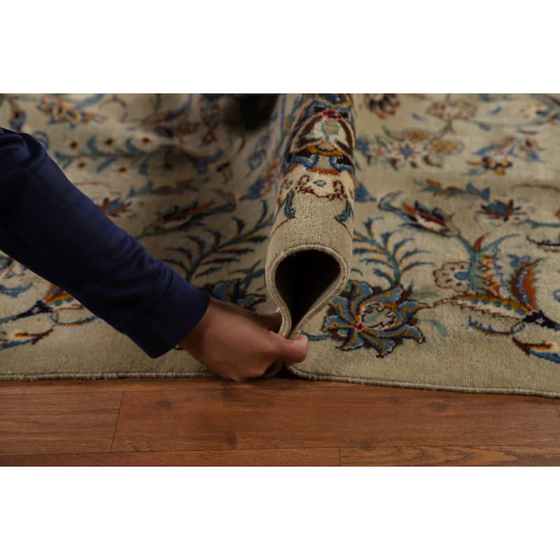 Vegetable Dye Floral Kashan Persian Large Rug Handmade Wool Carpet - 11'0"x 14'11"