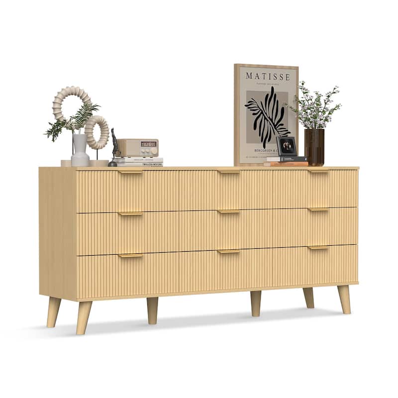 Pocassy 63" Wide Modern Chest 9-Drawer Dresser for Bedroom