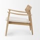 preview thumbnail 4 of 10, Mercana Haggen Light Brown Oak Wood w/ Cream Fabric Accent Chair - 27.6L x 26.8W x 28.4H