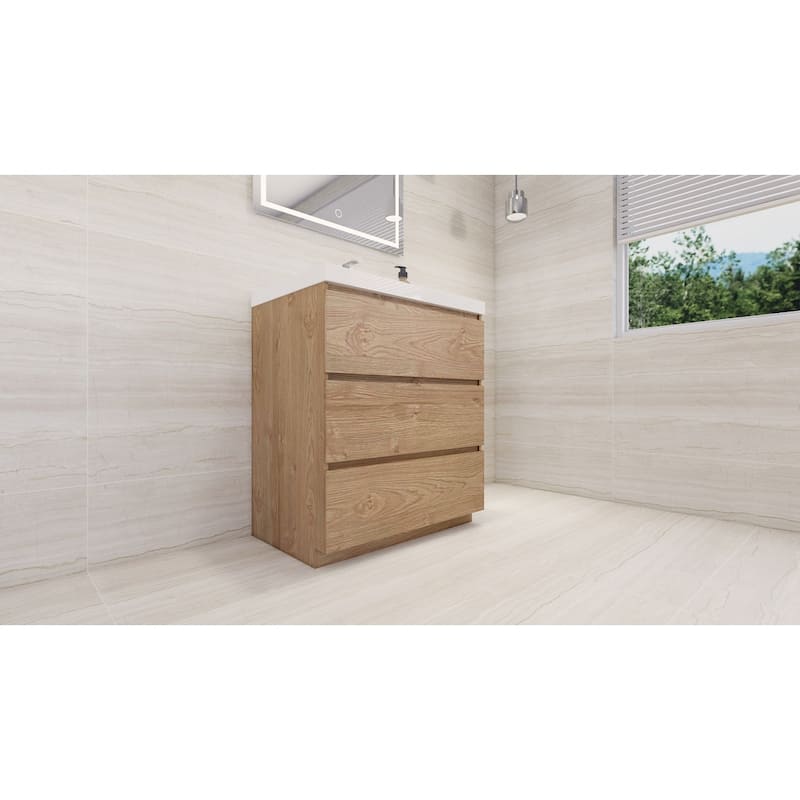 Aron 30'' Freestanding Vanity with Reinforced Acrylic Sink