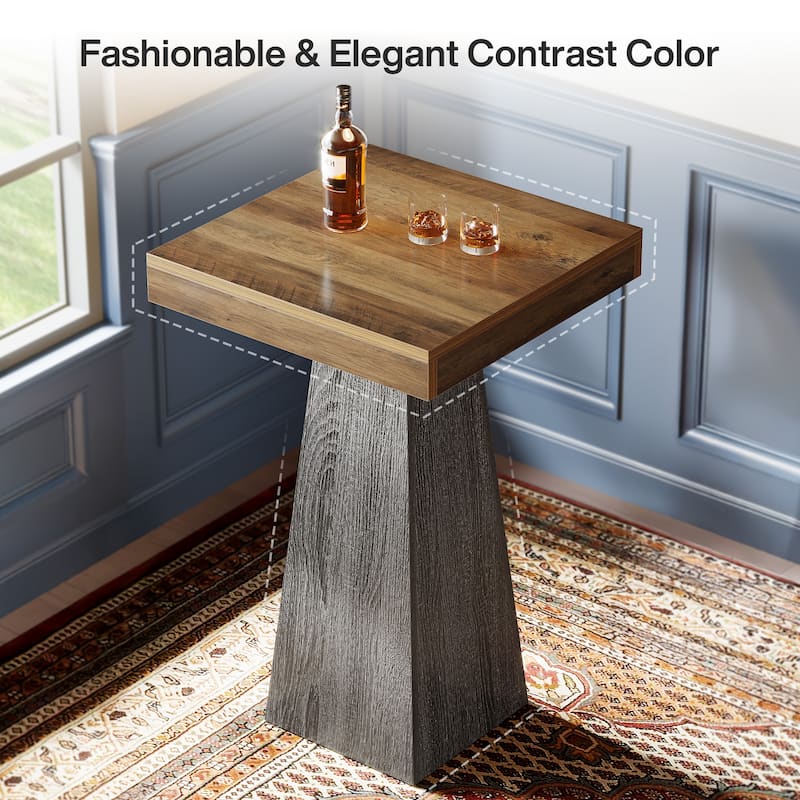 37.4" Bar Table High Square Pub Table for Small Bars