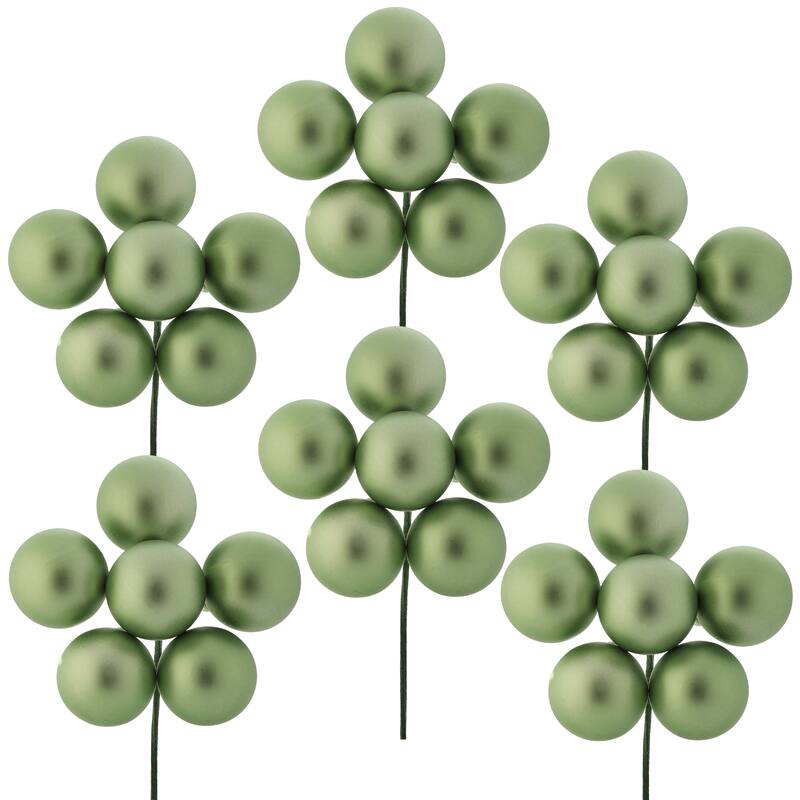 40mm Shatterproof Plastic 6 Bunch Matt Stemball Set of 6