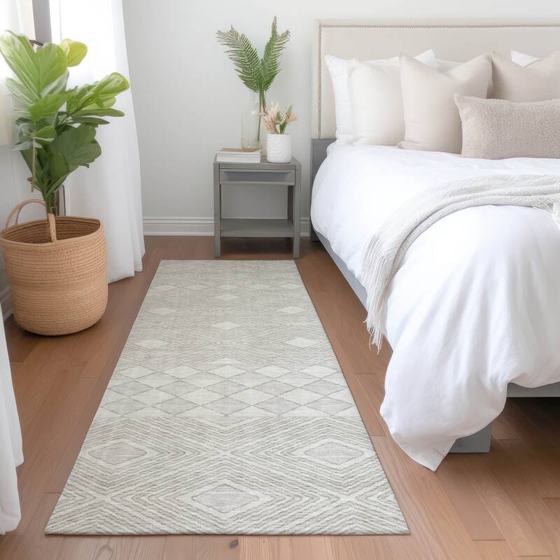 Premium Washable Super Soft Geo Prints Mayfield Rug - Ivory - 2'3" x 7'6"