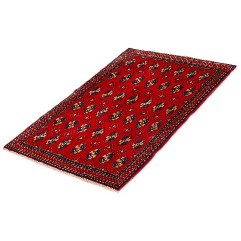ECARPETGALLERY Hand-knotted Andelz Red Wool Rug - 3'3 x 4'10
