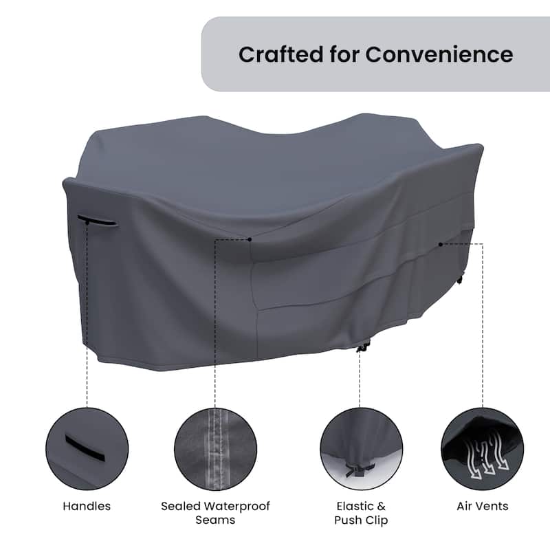 Lacoo PE Rectangular Waterproof Outdoor Dining Set Patio Cover - 33.5 x 77 x 53