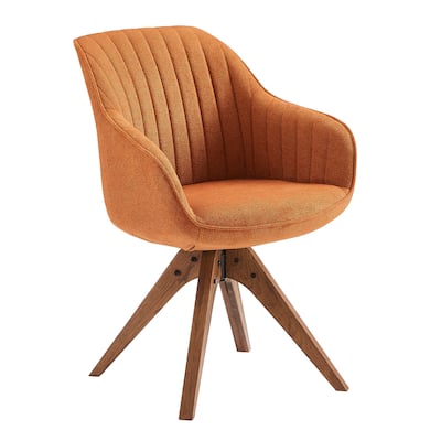 Art Leon Mid-century Swivel Office Accent Chair with Oak Legs