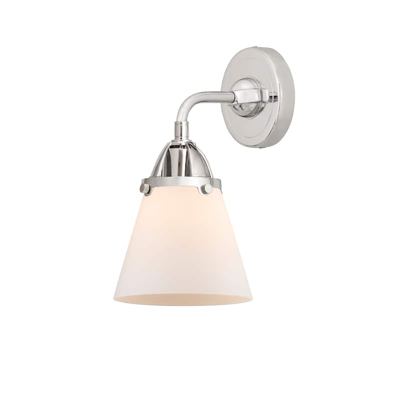 Innovations Lighting Nouveau 2 Cone - 1 Light 6" Sconce - Polished Chrome/Matte White