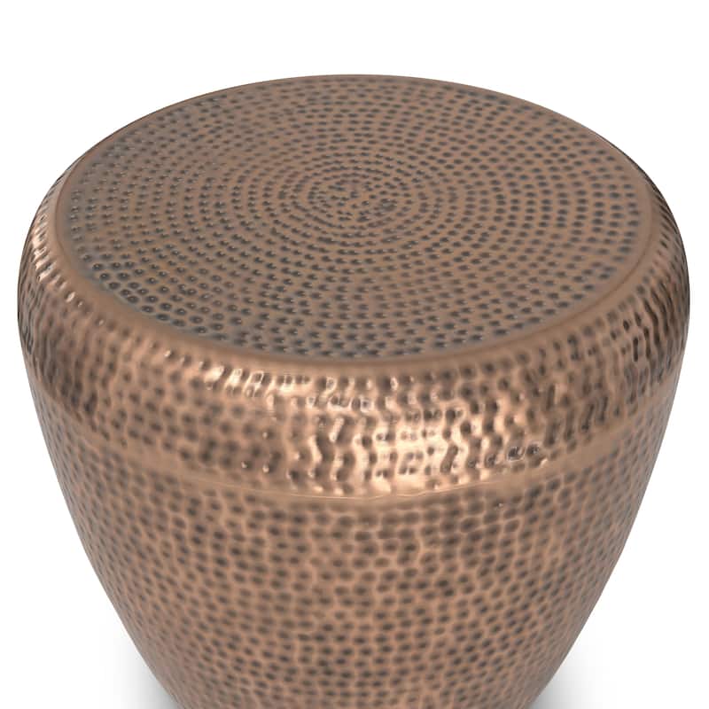 WYNDENHALL Lerner Modern Industrial 22 inch Wide Metal Side Table in Antique, Fully Assembled