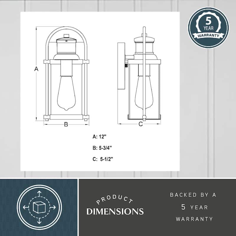 Vaxcel Lighting T0737 Winfield 12" Tall Outdoor Wall Sconce with Clear
