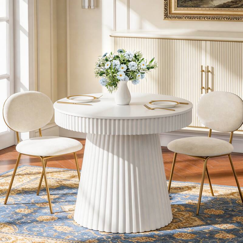 Small Dining Table, Modern Round Kitchen Table, 31.5" Circle Dining Tables for Kitchen, Dining Room, Living Room, Apartment